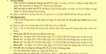 Thông báo đổi thẻ xe và thẻ thang máy cho cư dân chung cư Sunview Town